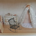 thumbnail image 1 of Silla mecedora de hierro en miniatura, accesorios de decoración de modelo de mini silla muebles de casa de muñecas pequeños para adornos de micro Negro, 1 of 10