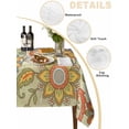 thumbnail image 5 of Gray Green Boho Floral Rectangle Tablecloth, Vintage Abstract Art Ethnic Flowers Waterproof & StainResistant Tablecloth, Washable Oil-proof Table Cover for Dining/Party/Wedding/Buffet 54x108 In, 5 of 9