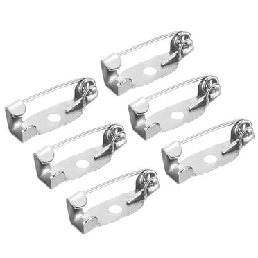 Uxcell 50Pcs Safety Bar Pins 15mm Brooch Clasp Pin Backs for ID Badges Name Cards Tags DIY Craft, Silver White