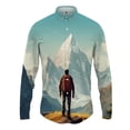 thumbnail image 3 of Camisa con solapa con estampado 3D de paisaje para hombre y mujer, camisas casuales de moda de manga larga, ropa de calle con botones, ropa unisex de gran tamaño, 3 of 5