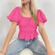 thumbnail image 1 of Camiseta Corta Camiseta corta para mujer Camiseta sexy con cuello y hombros descubiertos para mujer para ir de compras (Rose Red S) Ygjytge para Mujer Rosa roja T XL, 1 of 7