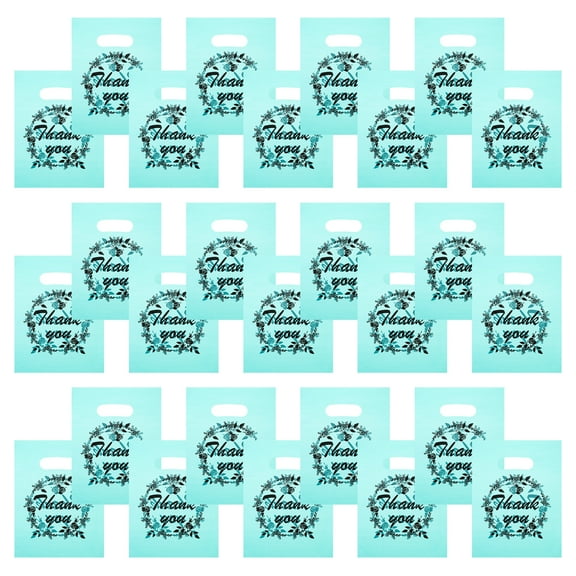 100 Pcs Thank You Merchandise Bag Gift Bags Bulk Small Party with Handles for Business Plastic Shopping
