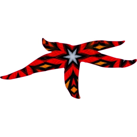 5in x 2.25in Red Pattern Starfish Stickers Star Fish Sticker -