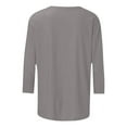 thumbnail image 5 of DHFJKG 3/4 Sleeve T Shirt Women Casual Crewneck Solid Color Spring Summer Top Soft Comfort Stretch Fit Daily Wear Basic Tee, 5 of 5