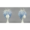 thumbnail image 5 of Unique Bargains Human Hair Wigs for Women with Wig Cap 12" Blue White Wigs, 5 of 6