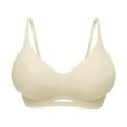 thumbnail image 1 of Virmaxy Womens Wireless Bra Solid Color Soft and Comfortable Gathered Large Bra Solid Color Soft and Comfortable Without Steel Rings Gathering To A Large Bra Beige-1 L, 1 of 3