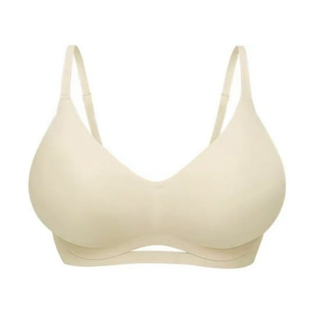 Mrat Sports Bras for Women Large Bust Clearance Unlined Bras with Underwire Women Balconette Bra Style M-503 Short Size Support Yoga Bra Female V-Neck Hook and Eye Bra Closure Lace Bralette Beige M