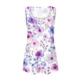 thumbnail image 6 of GERsome Womens Tank Tops Summer Sleeveless Floral T-Shirts Flowy Pleated Crewneck Tunics Tee S-5XL, 6 of 6