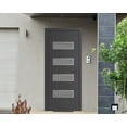 thumbnail image 2 of Front Exterior Prehung Metal-Plastic Door Frosted Glass | Manux 8113 Antracite Grey | Office Commercial and Residential Doors Entrance Patio Garage W32x80 Left-hand, 2 of 5