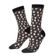 thumbnail image 1 of Fotbe Snowflake Cream Hot Cocoa Calcetas Largas con Estampado para Hombre y Mujer – Calcetas de Compresión Transpirables y Elásticas, Viajar y Uso Diario Talla 5-11, 1 of 6
