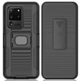 thumbnail image 2 of Case/Mount/Clip for Galaxy S20 Ultra, Nakedcellphone Black Ring Grip [Rugged Cover with Stand] and [Belt Hip Holster] and [Magnetic Car Holder] for Samsung Galaxy S20 Ultra, 2 of 10