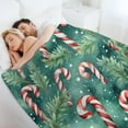 thumbnail image 6 of Candy Canes Christmas Flannel Fleece Throw Blanket Soft Blanket for Couch,Cozy,Warm,Lightweight,50x60 Inches, 6 of 6