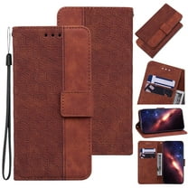 Wallet Phone Case Cover Compatible with Samsung Galaxy A23 5G, Vintage for Men Business Embossed PU Leather Flip Protective Case with Wrist Strap Kickstand for Samsung Galaxy A23 5G,Brown