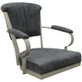 thumbnail image 3 of Miami Bar Height 30"Swivel Tilt Metal Bar Stool-Charcoal Gray Fabric-Beige Frame, 3 of 5
