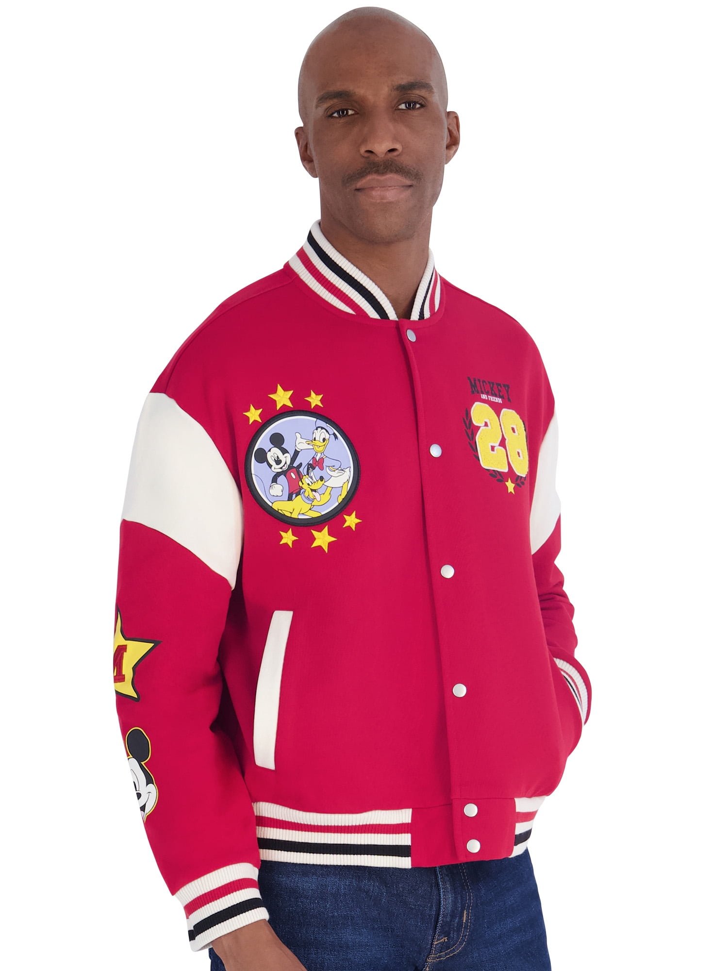 Mickey & Friends Mens Bomber Jacket, Disney, Sizes XS-3XL
