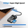 thumbnail image 2 of Lector de tarjetas SD SmartQ 4 en 1 USB C USB 3.0 de doble conector, 2 of 7