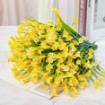 thumbnail image 4 of Artificial Flowers for Outdoors Fake Calla Lily Flowers Faux Plastic Plants UV Resistant Spring Summer Flowers for Garden Porch Patio Office Window Box Table Home Decorations, Yellow, 4 of 5