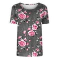 thumbnail image 4 of Women's Summer T-Shirts Fashion Printing Shirts Lightweight Crew Neck Short Sleeve Blouses Casual Loose Pullover Tops, 4 of 4