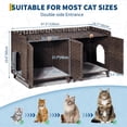 thumbnail image 2 of Double Litter Box Enclosure for 2 Cats - Rattan Hidden Cat Furniture with Litter Mat 2 Hooks & Doors, Large Cat House for 2 Litter Boxes, Easy Clean, 47.2" l x 19.7" w x 23.6" h Brown, 2 of 7