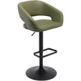 thumbnail image 2 of Modern Swivel Bar Stools, Adjustable PU Leather Counter Bar Chairs with Footrest for Kitchen Island Dining Room, 2 of 11