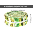 thumbnail image 6 of Soimoi 40Pcs Tie Dye Print Precut Fabrics Strips Roll Up 1.5x42inches Cotton Jelly Rolls For Quilting - Green, 6 of 9