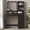 thumbnail image 5 of Makeup Vanities Vanity Desk with Mirror & Light, Large Drawer Three Level Storage Dresser, 3 Lighting Modes Adjustable Brightness, Bedroom Dressing Table(Black),Bedroom Makeup Vanities, 5 of 7