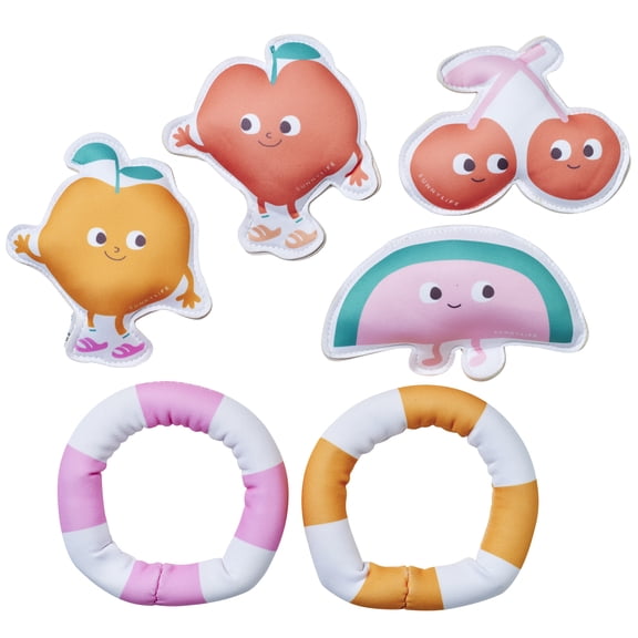 Sunnylife: Dive Buddies - Poppy the Peach - 6pk - Pool Toys, Fruit Characters & Circle Designs, Swimming & Water Play, Develop Diving Skills, Kids 6 