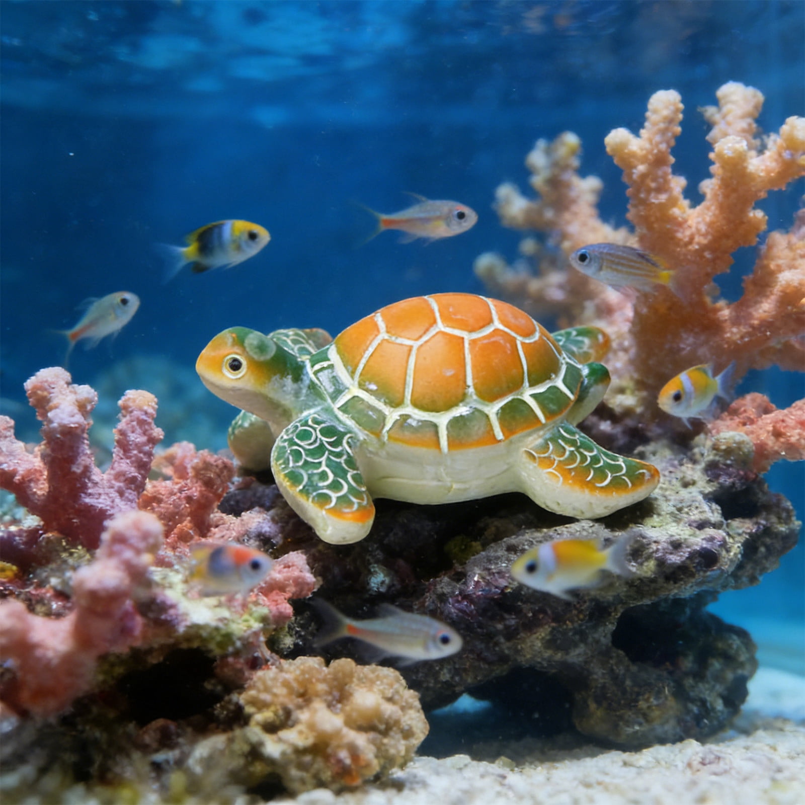 3 Pcs Aquarium Decor Glowing Turtle Ornament for Fish Tank, Luminous Underwater Figurine for Aquatic Scenery & Night Viewing, Green, by IHXORA