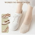 thumbnail image 2 of 12 Pairs No Show Socks Women,Invisible Socks Non Slip Ice Silk Socks Low Cut Liner Seamless Ladies socks,Breathble Light Cotton Bottom Footies Liner Boat Socks for Sneakers Flat Loafer Shoes, 2 of 5