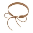 thumbnail image 4 of Cinturón de cuero para mujer cómodo envoltura de corbata de lazo de moda para jeans de blusa de clubes nocturnos Caqui, 4 of 8