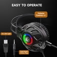 thumbnail image 2 of Wired Gaming Headset with Suspension Headband for PS5 PS4 Xbox PC, Noise Canceling Over Ear Game Headphone with Mic/LED Light - Black, 2 of 8
