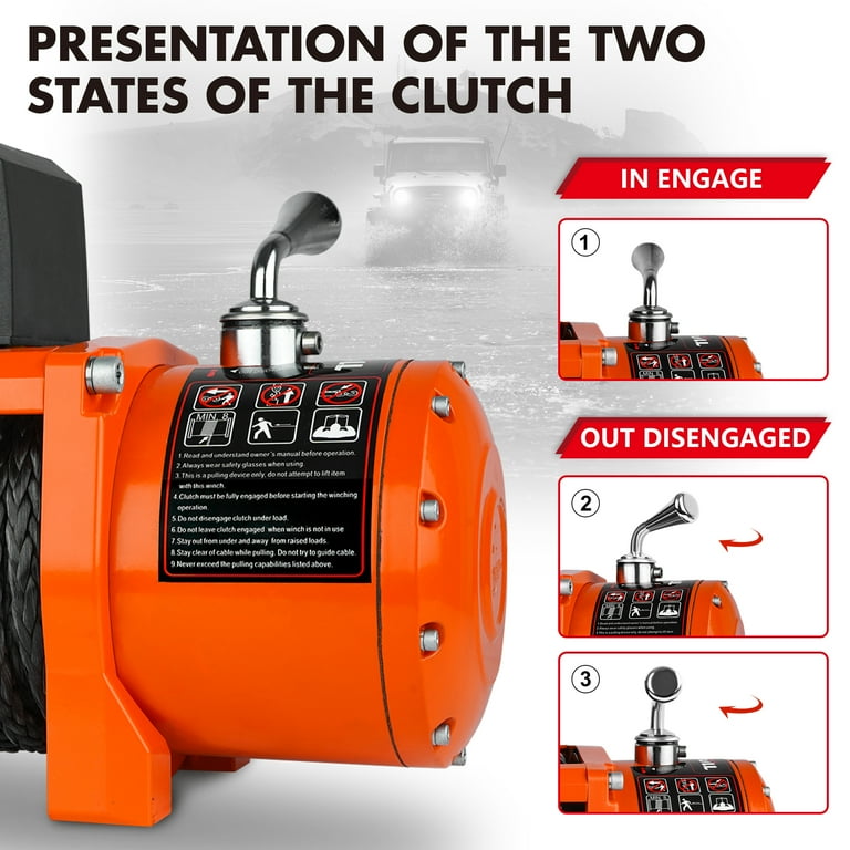 X-BULL 13000lbs Electric Winch, 12V, Synthetic Rope, Wireless