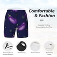 thumbnail image 5 of Lsque Mens Swim Trunks Eggplant Pattern - Bathing Suit Compression Liner - Beach Swim Shorts Swimwear - (S-3XL) - Stretch Quick Dry -Medium, 5 of 9