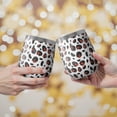 thumbnail image 2 of Leopard Print 12oz Stainless Steel Insulated Wine Tumbler with Lid and Straw – Double Wall Vacuum Mug for Hot & Cold Drinks, 304 Steel Interior, Sweat-Free Design, 2 of 5