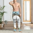 thumbnail image 2 of Honiee World Travel for men - a sleek fusion of Straight Pajama Pants, versatile Lounge Pants, and cozy Sleepwear, all rolled into one-Small, 2 of 6