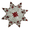White, variant on Doily Boutique Christmas Tablecloth Star Embroidered with Red Candles and Fabric, Size 36 inches