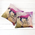 thumbnail image 2 of Ambesonne Abstract Throw Pillow Cover 2 Pack, Geometric Horse Animal, 16", Cream Pink Purple, 2 of 6