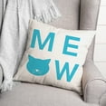 thumbnail image 3 of Creative Products Meow Blue 16 x 16 Spun Poly Pillow, 3 of 3