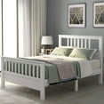thumbnail image 3 of White Pine Wood Slatted Platform Headboard Footboard Full Size Bed, 3 of 3