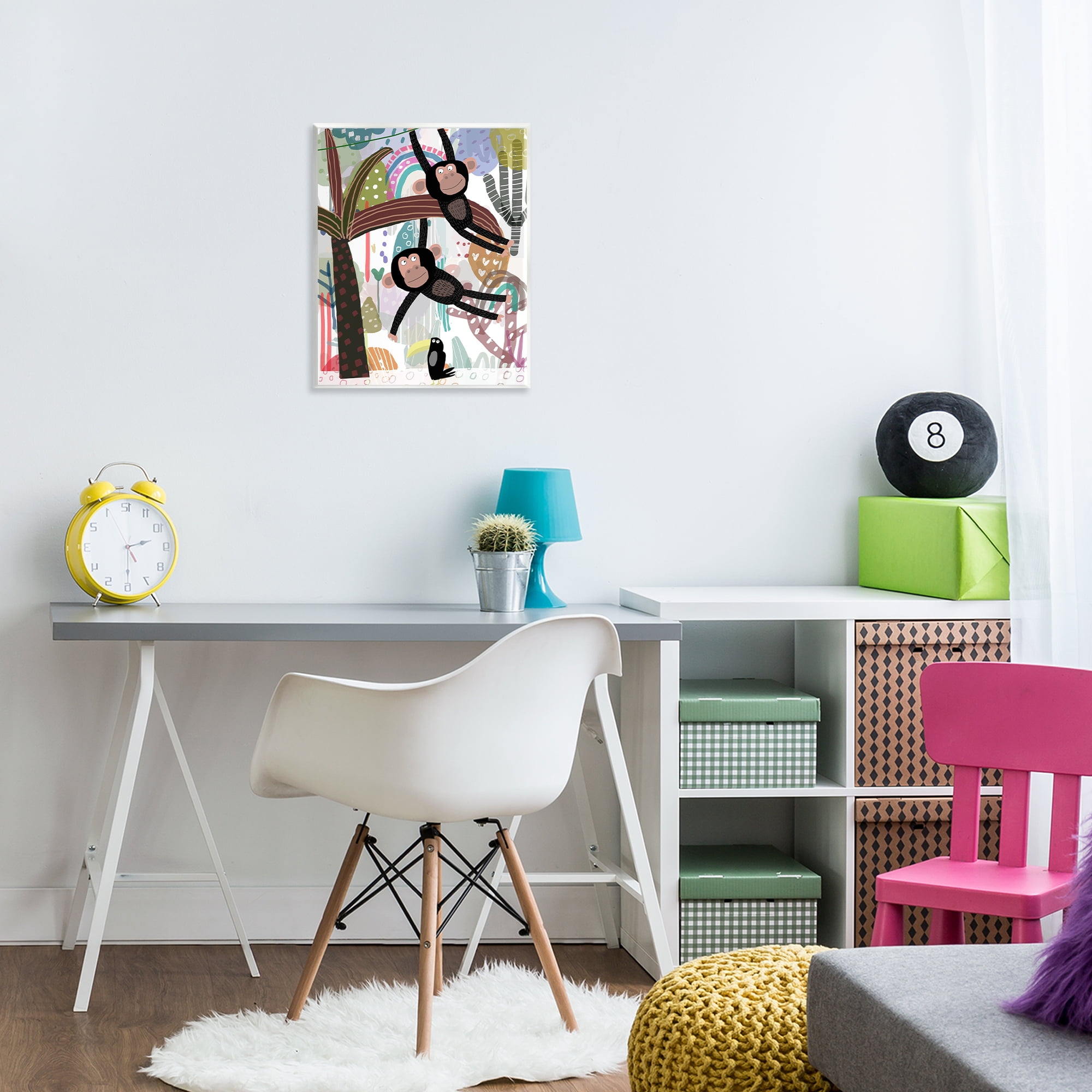 Exotic Monkey & Toucan Wall Plaque Art, design by Carla Daly