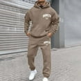 thumbnail image 4 of Zylarhe Men's Casual Hoodie And Jogger Set Letter Print Sweatsuit For Everyday Wear Spring Fall Winter Outfit Jackets Suits for Men, 4 of 4