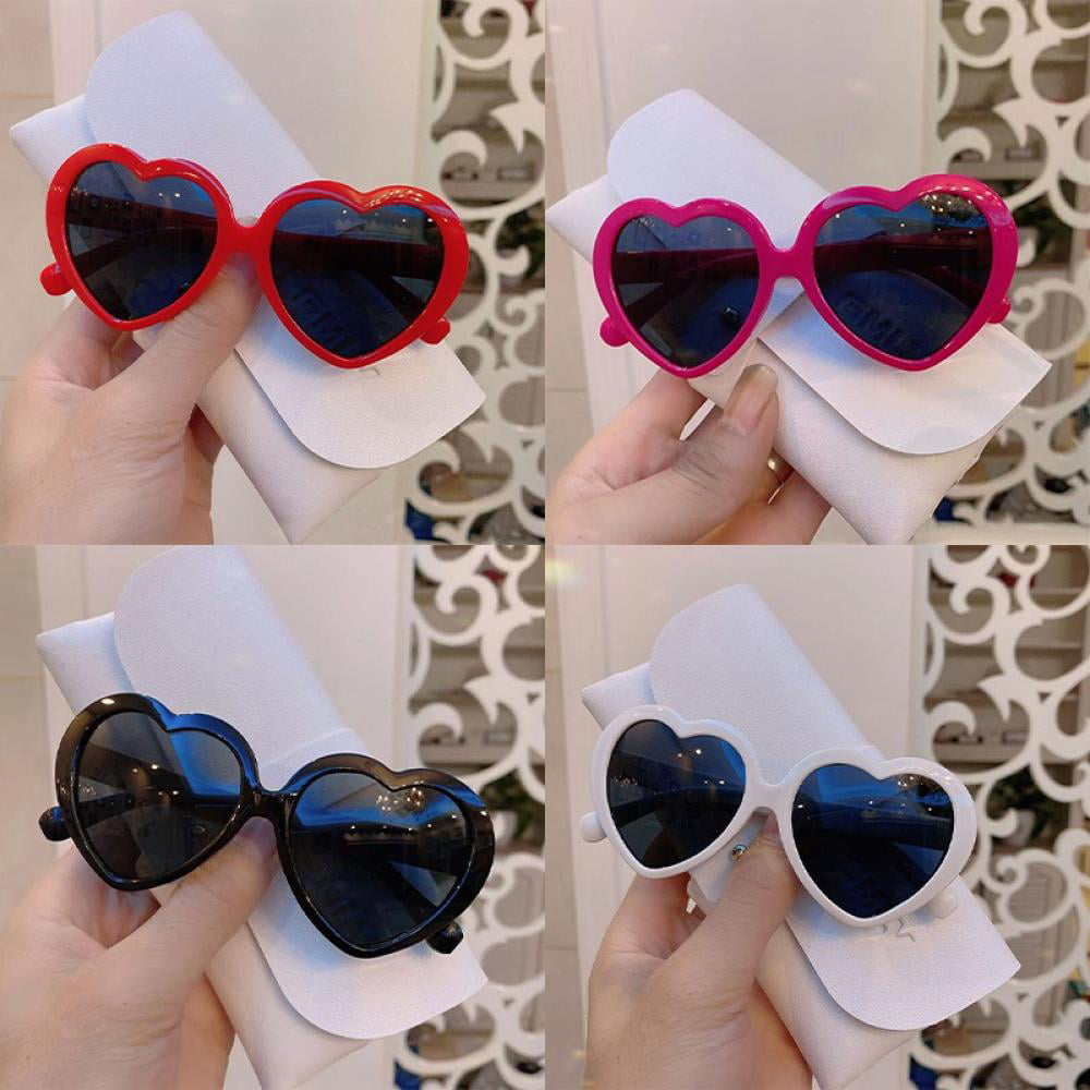 Childrens Girls Heart Shaped Translucent Clear Frozen Love Sunglasses UV400  | eBay