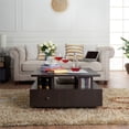 thumbnail image 3 of Furniture of America Table Basse de Rangement Moderne en Bois Murry en Espresso, 3 of 7