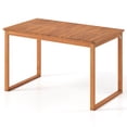 thumbnail image 1 of Costway Outdoor Acacia Wood Dining Table. Rectangular Patio Table with Slatted Tabletop, 1 of 9