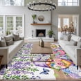 thumbnail image 3 of Blue Purple Gnomes Area Rugs 5'x7', Washable Small Throw Rugs for Laundry Room Playroom, Spring Country Hydrangea Flower Leaf Indoor Outdoor Rug Non-Slip Low Pile Carpet Runner Reversible Floor Mats, 3 of 8