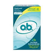 o.b. Original Applicator-Free Tampons, Unscented, Regular, 40 Ct