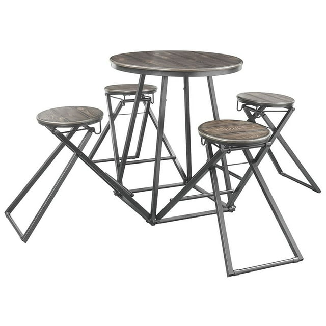 ACME Table de Salle à Manger Blaze en Chêne Gris et Bronze