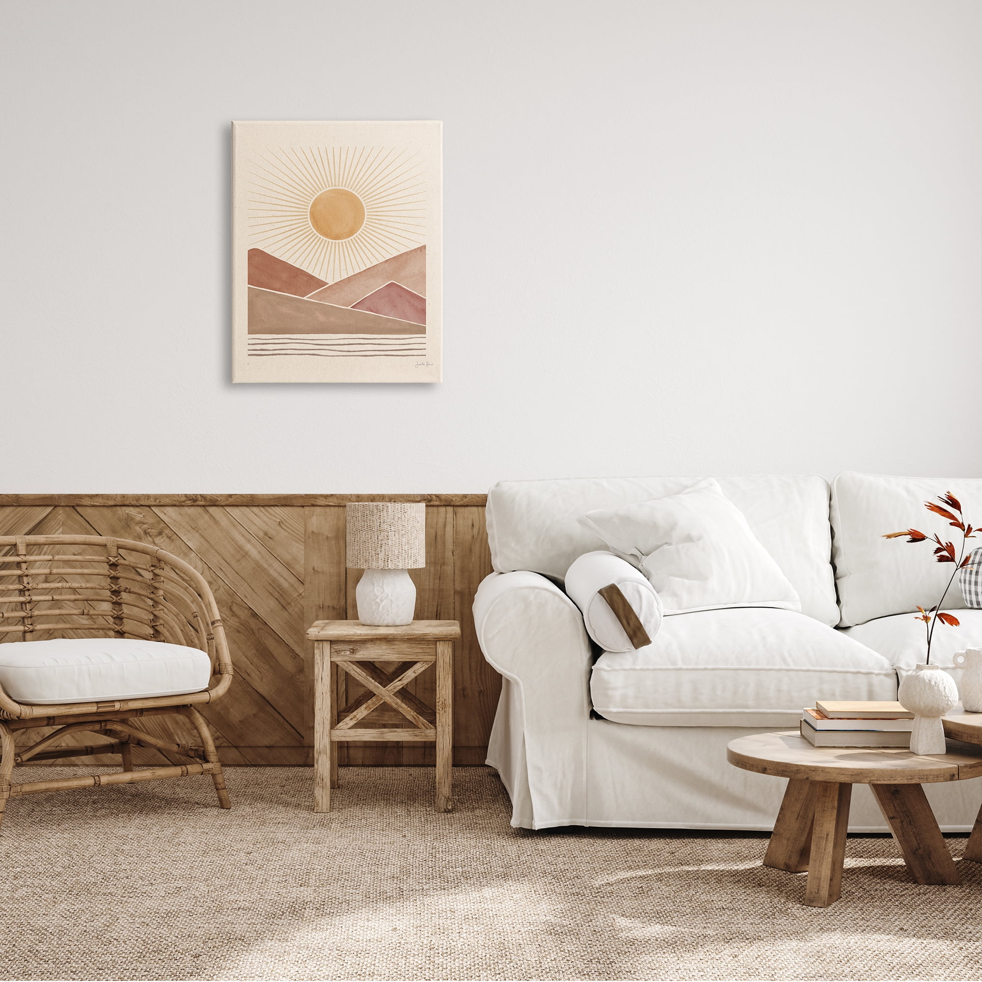 Stupell Industries Boho Desert Sunrise Vintage Landscape Geometric Shapes, 24 x 30,Design by Janelle Penner