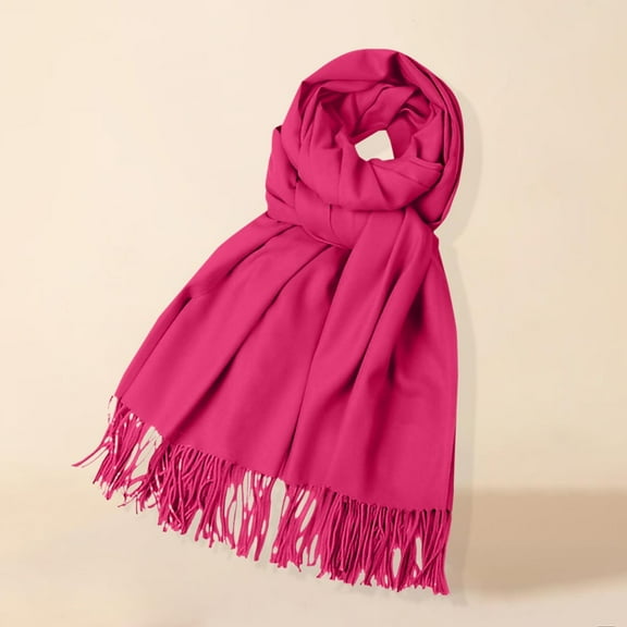 Pink Scarf Fleece Solid Color Imitation Scarf Versatile Fleece Scarf Warm Shawl