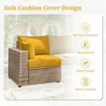 thumbnail image 6 of Pakunoda Outdoor Cushions Replacement, 8 Piece Sectional Cushion Fits 3-Seat, 4” Foam Deep Seat, for Patio Rattan Wicker Replacement Cushion, Liner&Cover, Yellow, 6 of 6